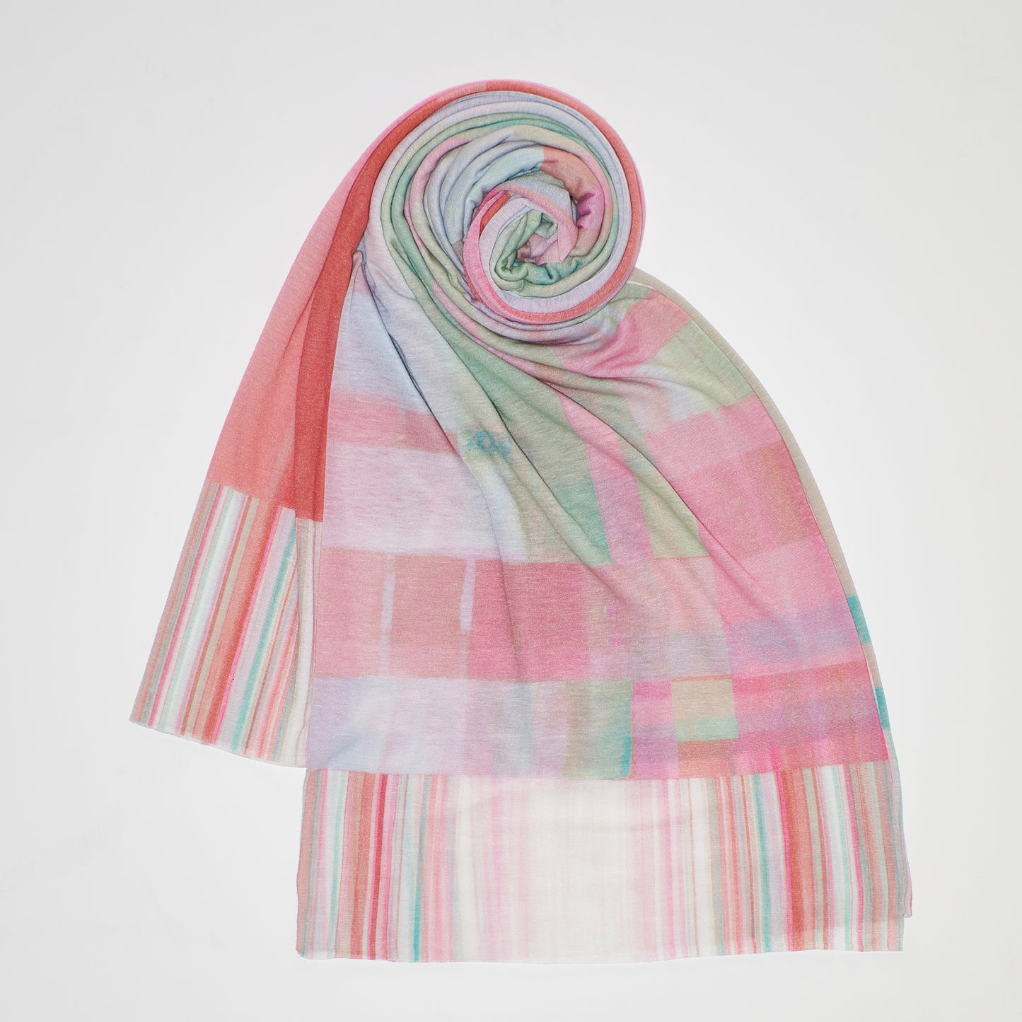 肌に馴染むニットストール - FANCY STRIPE - 1color