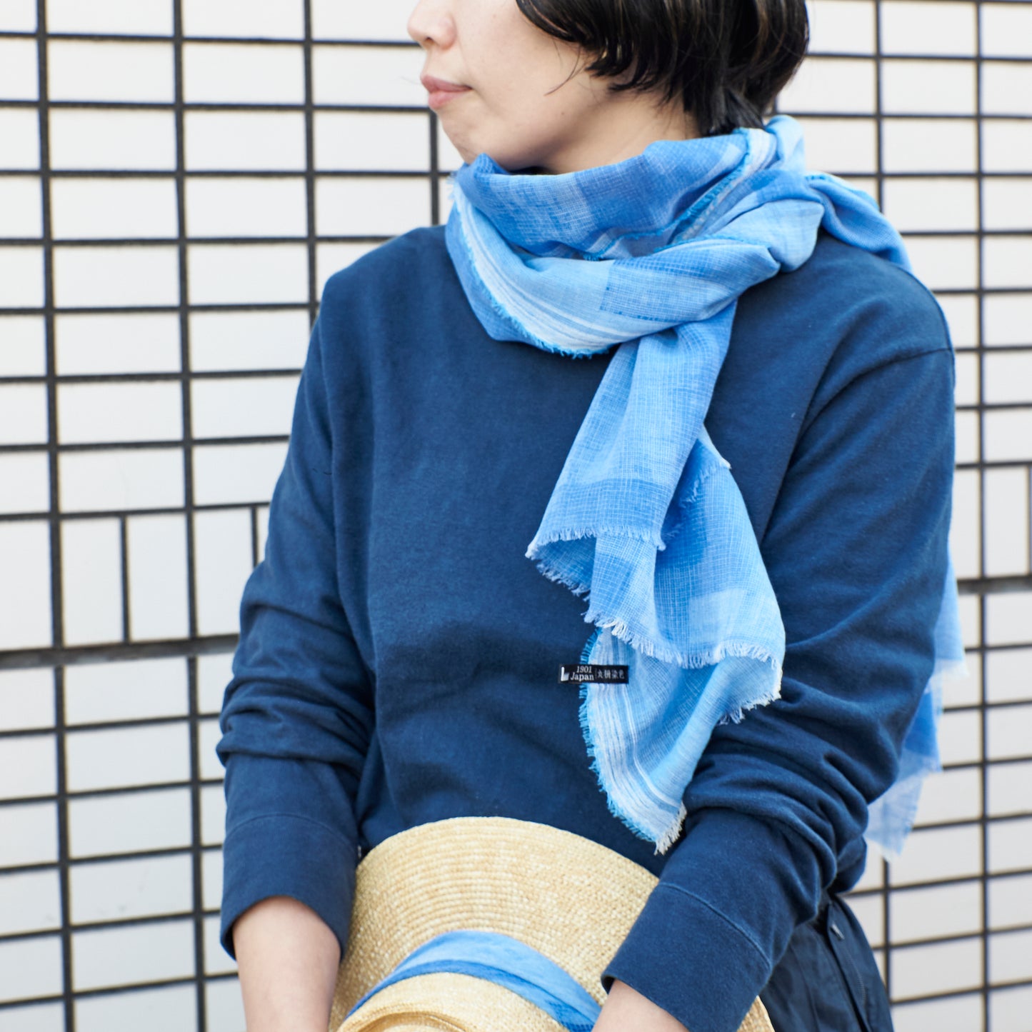 さらっと軽やかなコットンガーゼストール　COTTON GAUZE STONE BLOCK POINTILLISM - 8color