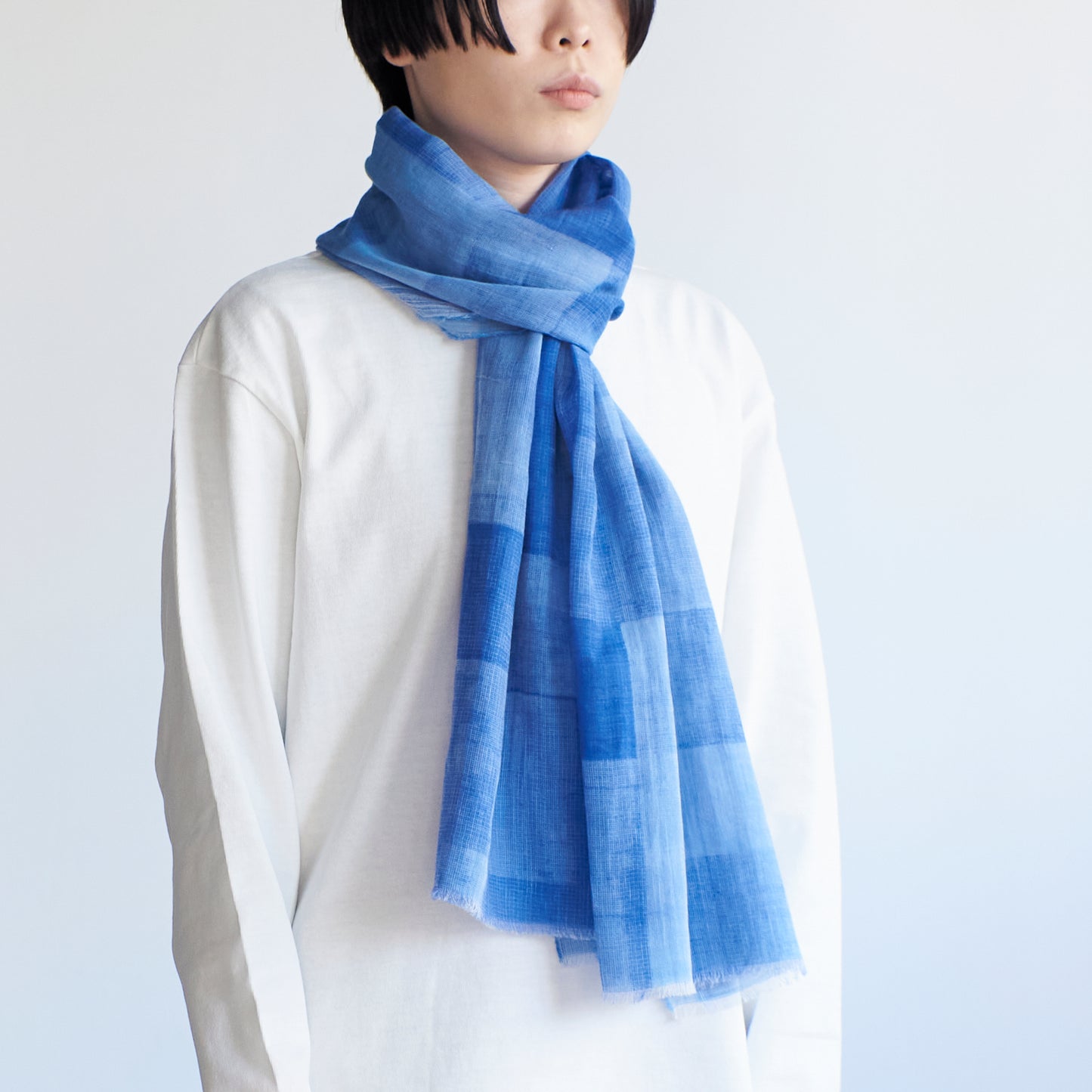 さらっと軽やかなコットンガーゼストール　COTTON GAUZE STONE BLOCK POINTILLISM - 8color