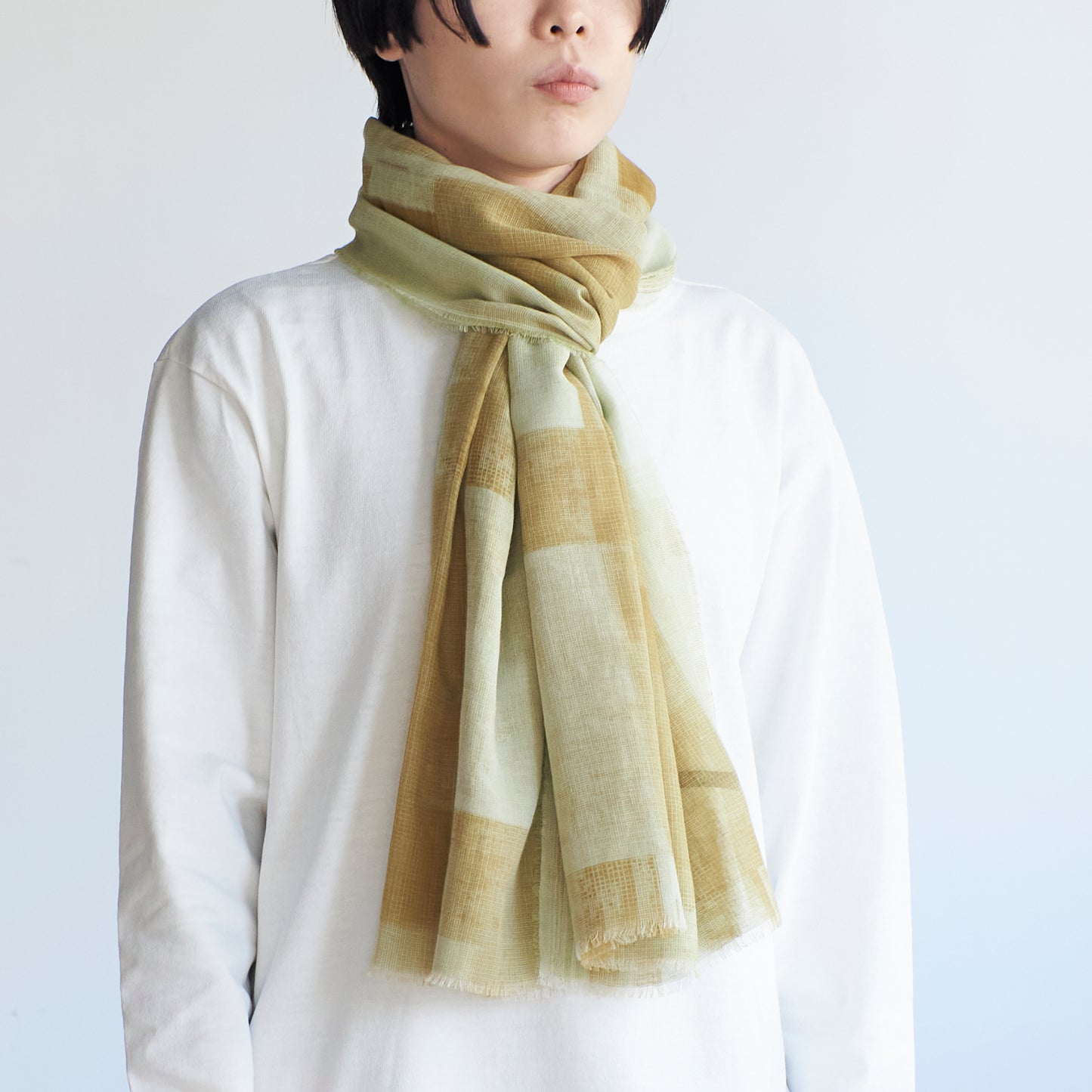 さらっと軽やかなコットンガーゼストール　COTTON GAUZE STONE BLOCK POINTILLISM - 8color