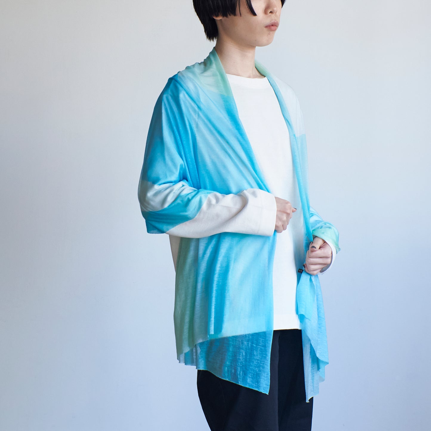 肌に馴染むニットストール - KLEE BLOCK - 2color