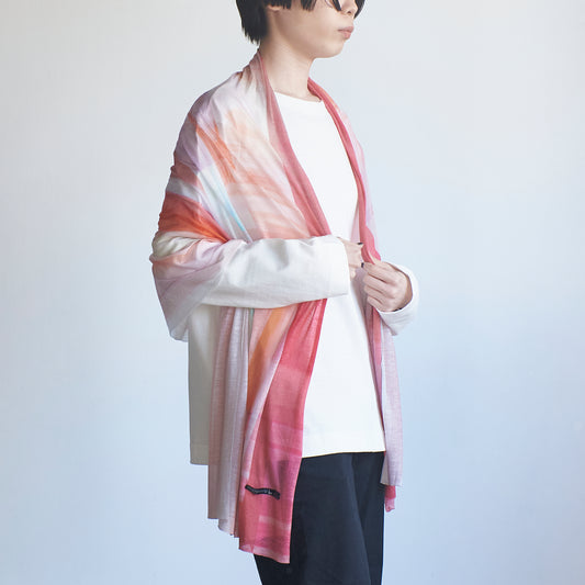 肌に馴染むニットストール - RAIN STRIPE - 1color