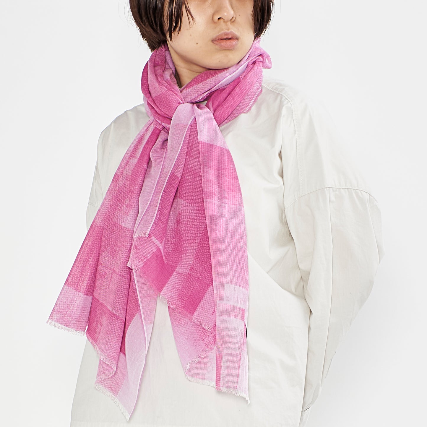 さらっと軽やかなコットンガーゼストール　COTTON GAUZE STONE BLOCK POINTILLISM - 8color