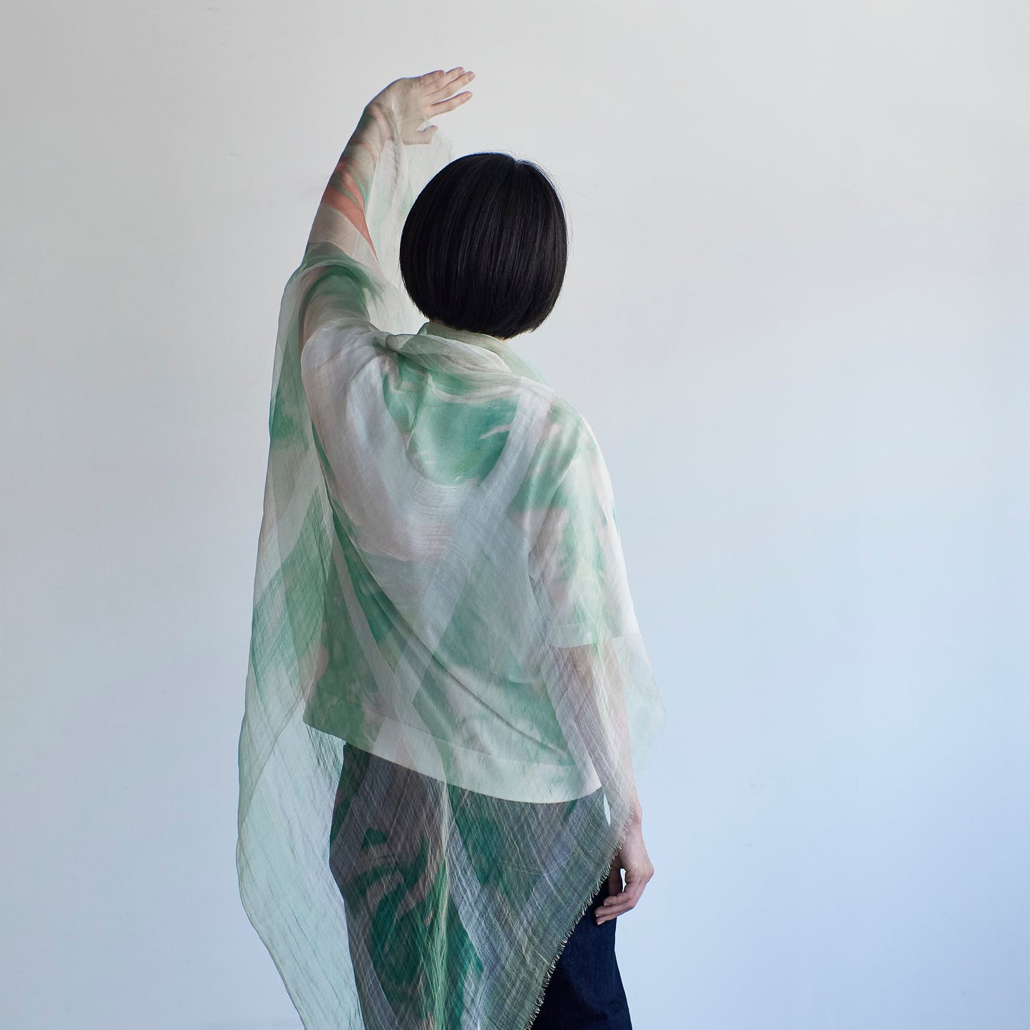 風を纏う夏のラミーストール - DYEING-2color