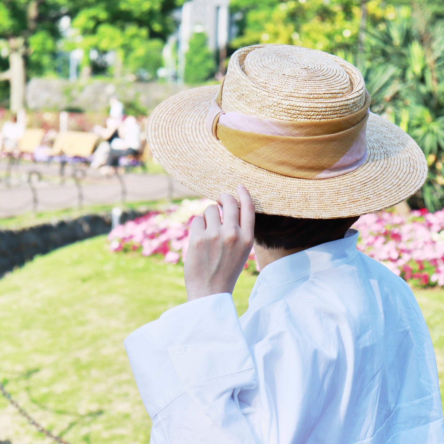 ストールリボンの麦わら帽子　Sailor straw hat _ 3 colors