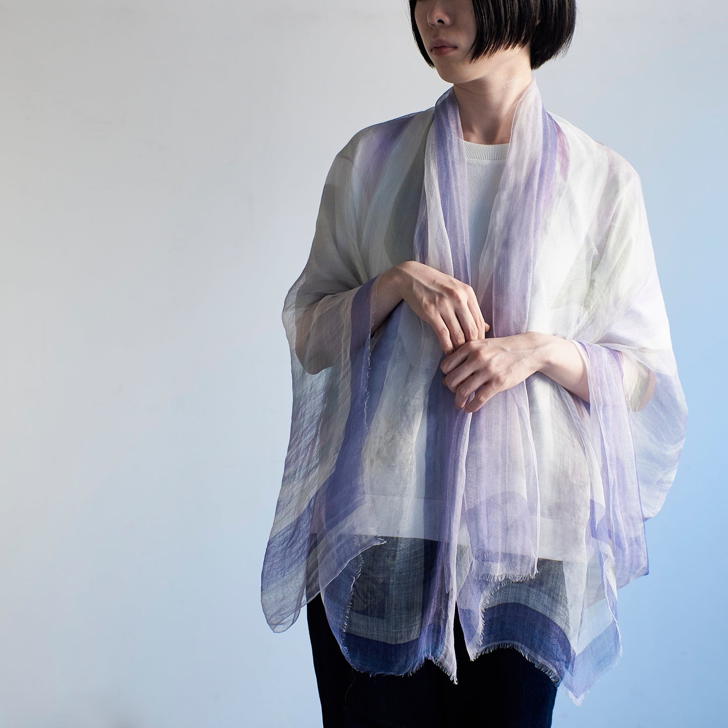 風を纏う夏のラミーストール - DYEING-2color