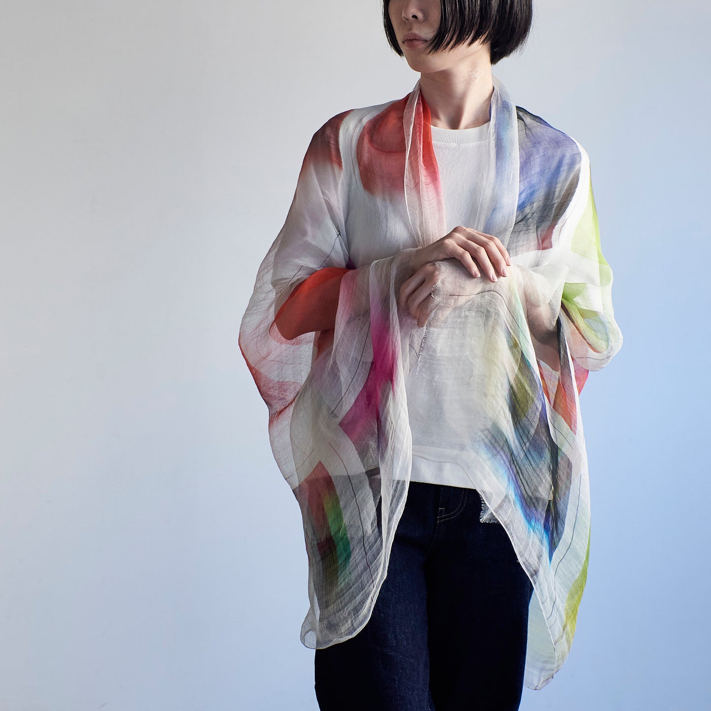 風を纏う夏のラミーストール - VOYAGE-2color