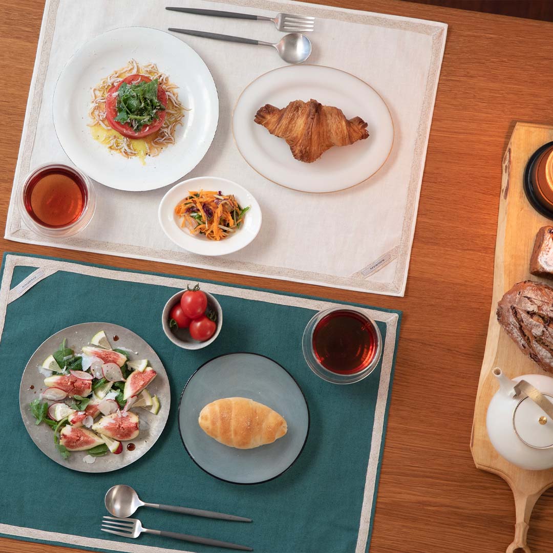 3プレート用のリネンテープランチョンマット _ 35cm×50cm