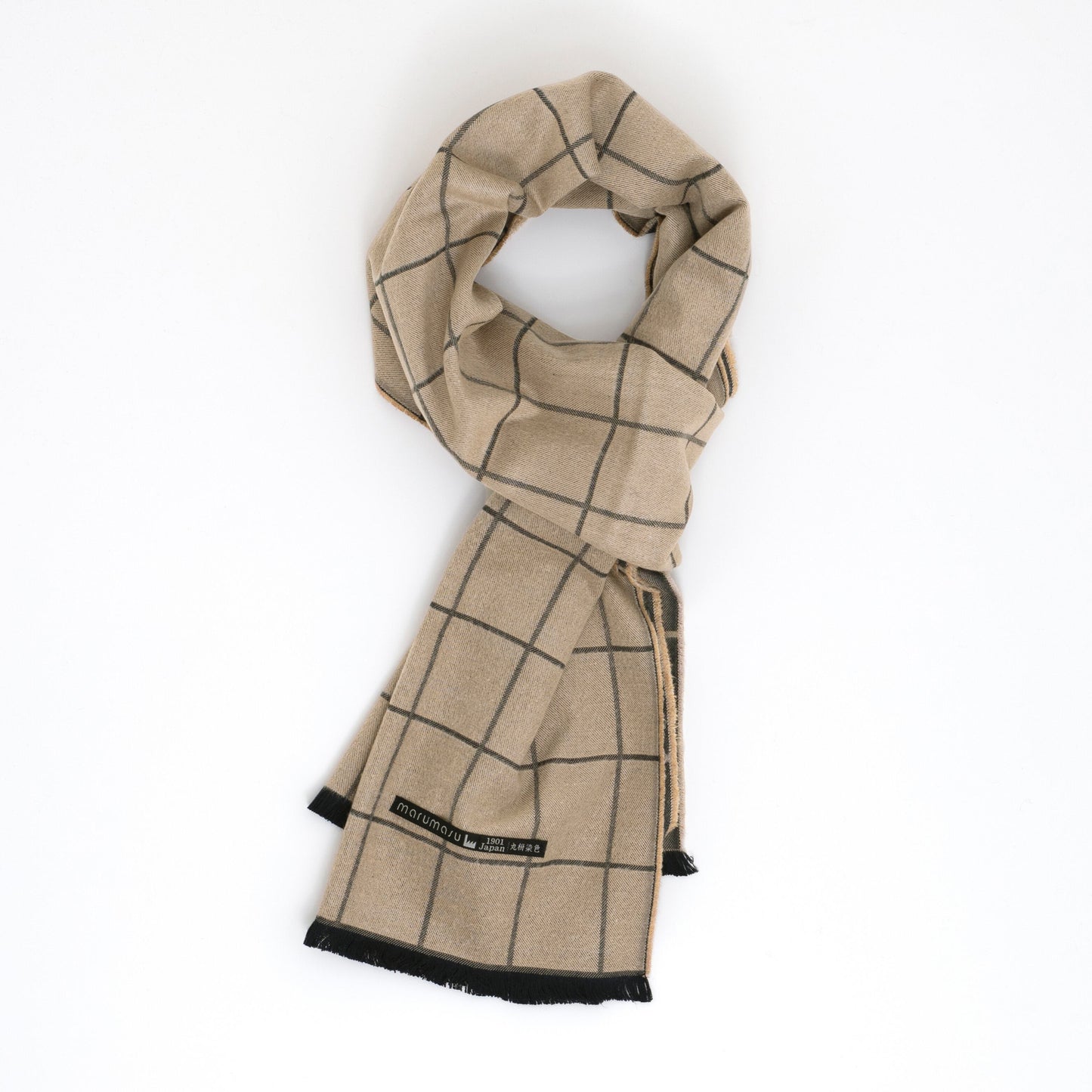 滑らかで暖かいシルク起毛マフラー _WINDOW PANE /5color